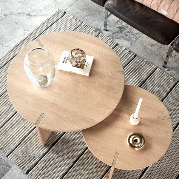 Okrúhly konferenčný stolík z dubového dreva v prírodnej farbe ø 90 cm Oy – OYOY Living Design-image-1