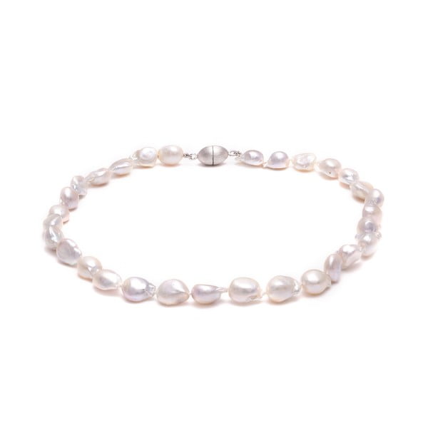 Biely perlový náhrdelník GemSeller Cardamine