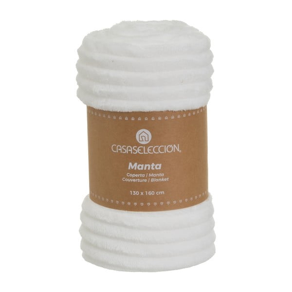 Biela deka z mikroplyšu 130x160 cm Fur Velvet – Casa Selección-image-4