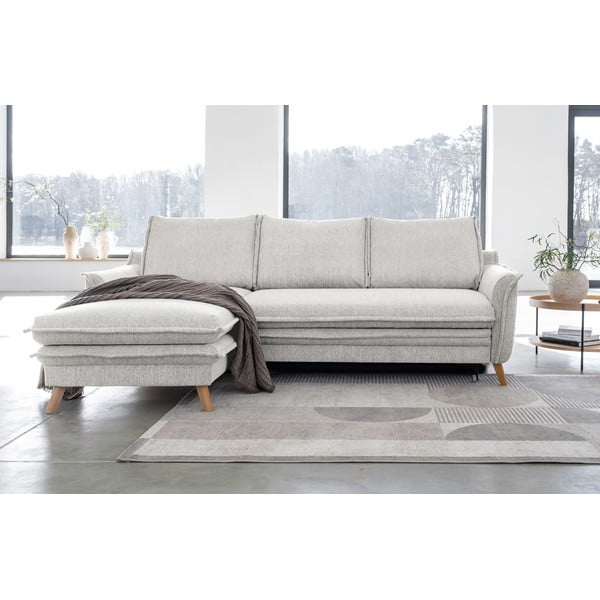 Béžová rozkladacia rohová pohovka (ľavý roh) Charming Charlie – Miuform-image-1