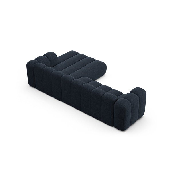 Tmavomodrá ženilková rohová pohovka (pravý roh/s leňoškou) Lupine – Micadoni -image-3