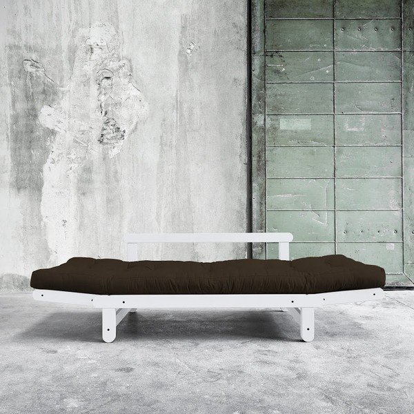 Rozkladacia pohovka Beat White/Choco Brown-image-3