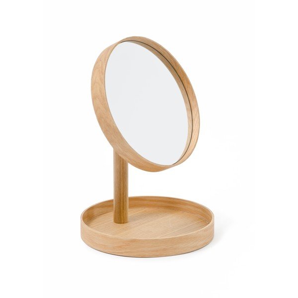 Kozmetické zrcadlo s rámom z dubového dreva Wireworks Cosmos, ø 25 cm-image-2