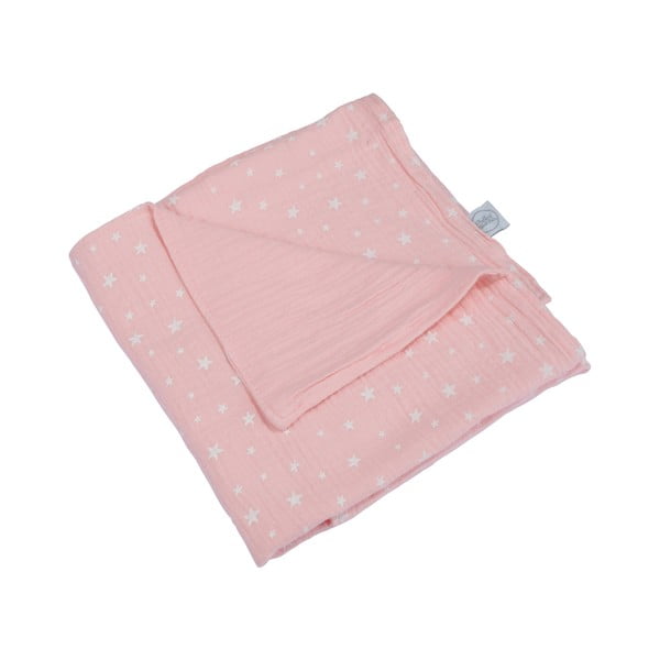 Ružová mušelínová detská deka 75x75 cm – Bébé Douceur