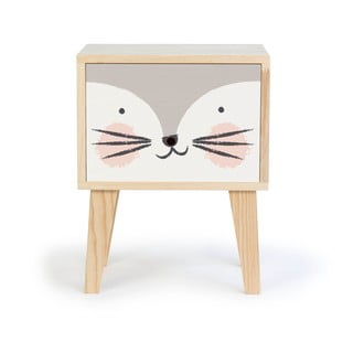 Detský nočný stolík z borovicového dreva The Wild Hug Kitten