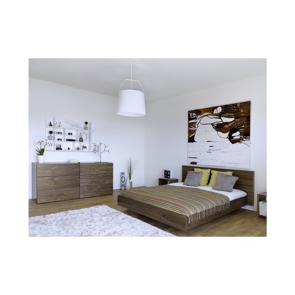 Hnedá posteľ TemaHome Float, 160 × 200 cm-image-2