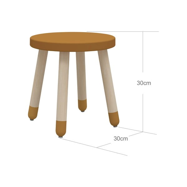 Horčicovožltá detská stolička Flexa Dots, ø 30 cm-image-2