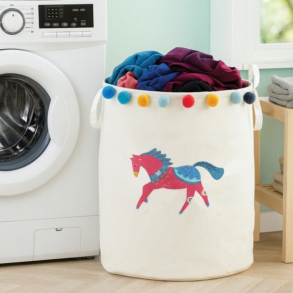 Biely látkový detský kôš na hračky ø 38x48 cm Mimo Eclectic Horse – Premier Housewares-image-3