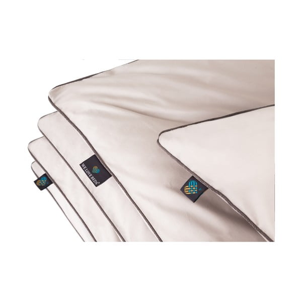 Svetlosivá obliečka na perinu na jednolôžko z egyptskej bavlny 155x200 cm Perla – WeLoveBeds-image-2