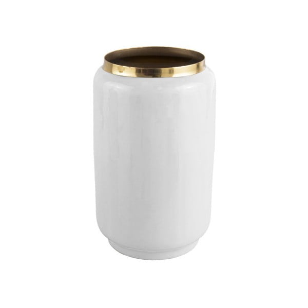 Biela váza s detailom v zlatej farbe PT LIVING Flare, výška 22 cm