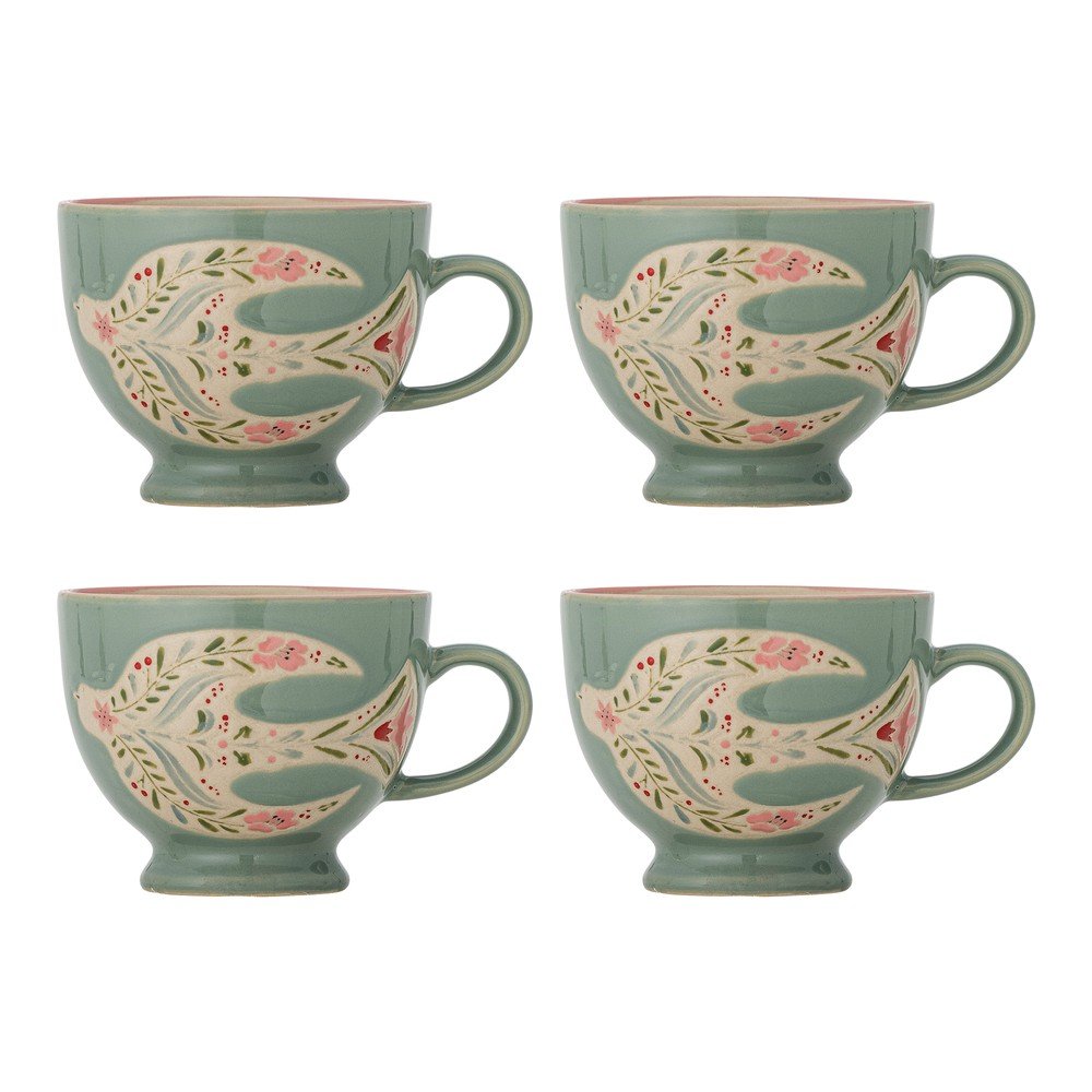 Zelené keramické hrnčeky v súprave 4 ks 400 ml Rosalynde – Bloomingville