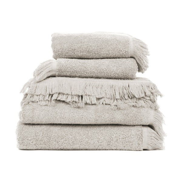 Set 4 sivých osušiek a 2 uterákov z čistej bavlny Casa Di Bassi Compacto
