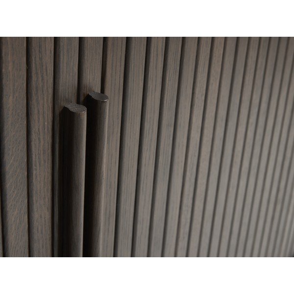 Komoda s keramickou doskou s posuvnými dverami v tmavo prírodnej farbe 165x76x45 cm Enna – Unique Furniture-image-3