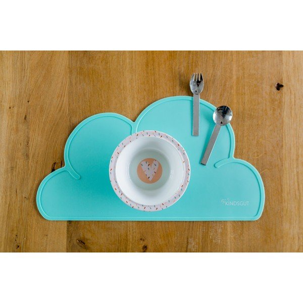 Tyrkysové silikónové prestieranie Kindsgut Cloud, 49 x 27 cm-image-1