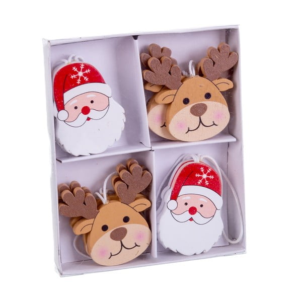 Drevené vianočné ozdoby v súprave 8 ks 5 cm Figures – Casa Selección