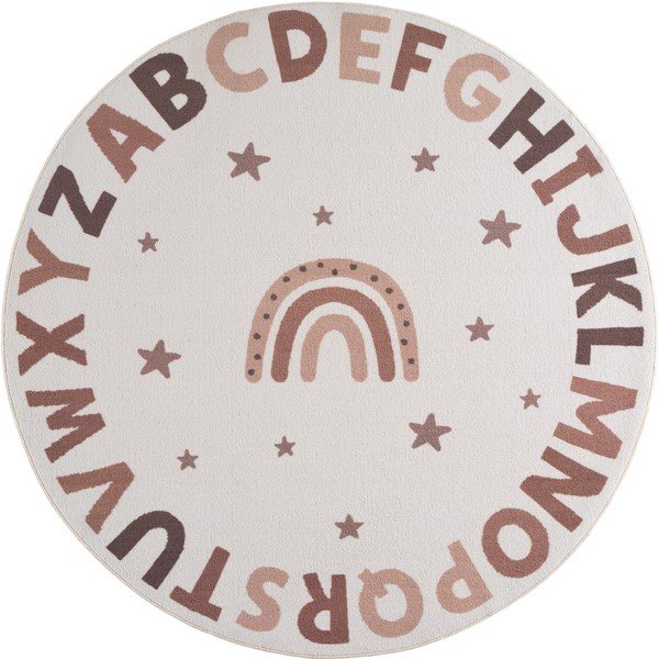 Krémovobiely prateľný detský koberec ø120 cm Coco 1133 – Ayyildiz Carpets