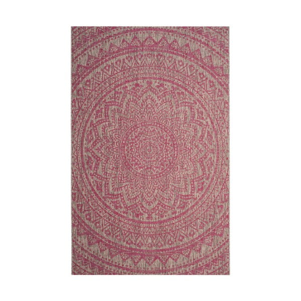 Tmavoružový koberec vhodný do exteriéru Safavieh kalené, 90 x 150 cm
