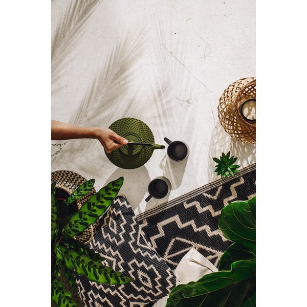 Čierno-biely vonkajší vankúš Fab Hab Kilimanjaro Black, 51 x 51 cm-image-2