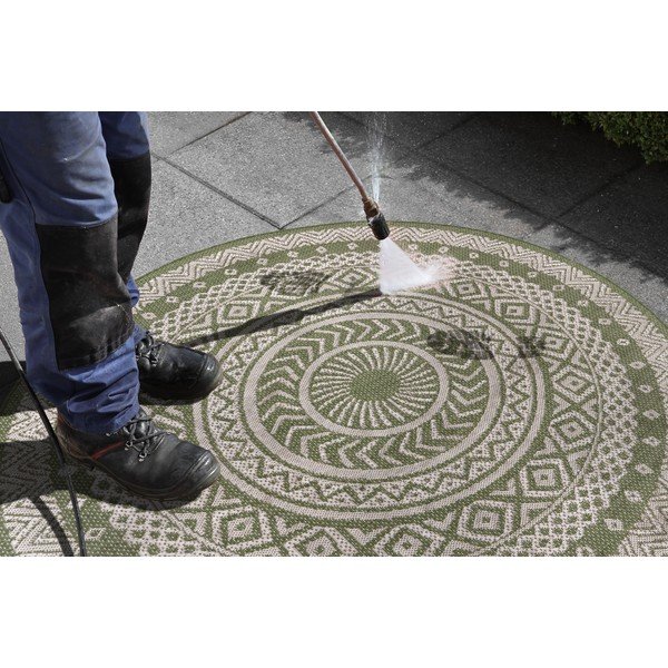 Zeleno-béžový vonkajší koberec Ragami Round, ø 120 cm-image-3