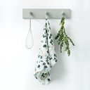 Bielo-zelená ľanová utierka Linen Tales Eucalyptus, 65 x 45 cm