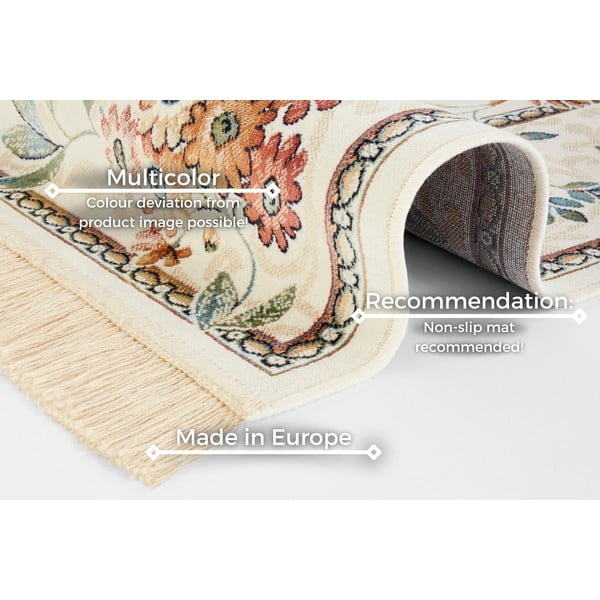 Krémový koberec z viskózy 160x230 cm Oriental Flowers – Nouristan-image-4