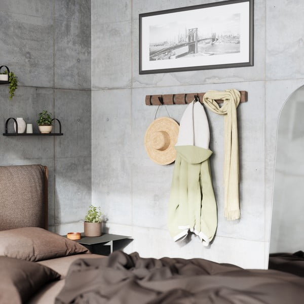 Sivý nástenný vešiak z topoľového dreva Flip - Umbra-image-1