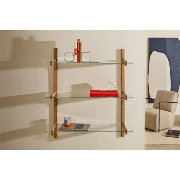 Sklenený komponent - polica 3 ks 90x1 cm Sitra – Kave Home-image-1