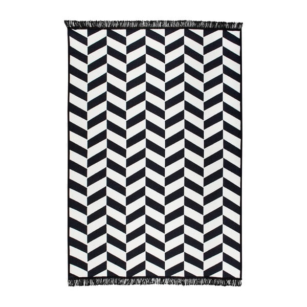 Čierno-biely obojstranný koberec Morpheus, 80 × 150 cm