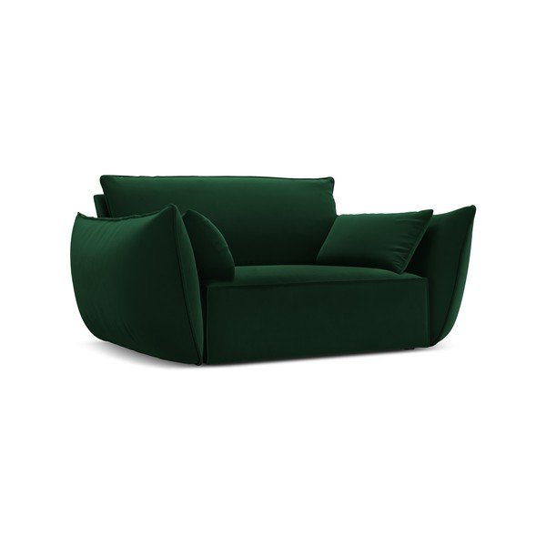 Tmavozelené zamatové kreslo Vanda – Mazzini Sofas