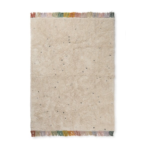 Krémový prateľný ručne tkaný bavlnený detský koberec 120x160 cm Stardust – Lorena Canals
