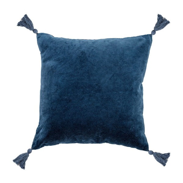 Tmave modrý bavlnený vankúš Bloomingville Cushion Nero, 45 × 45 cm