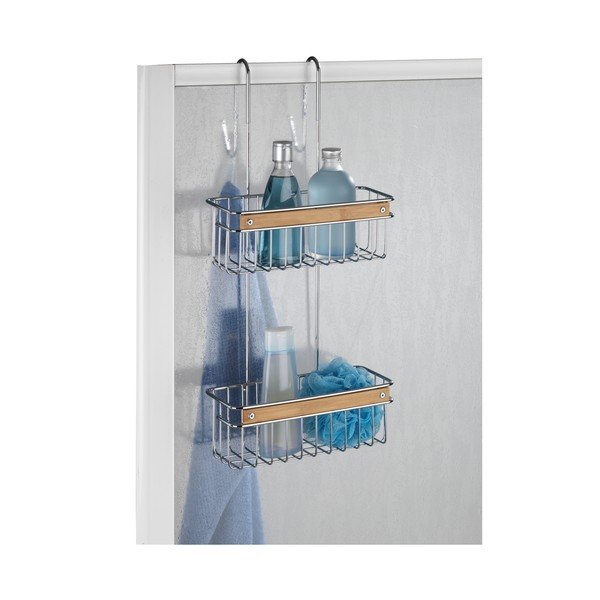 Dvojposchodová antikoro závesná polička do sprchy Wenko Zerbo-image-2