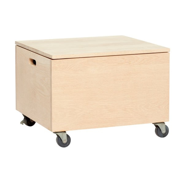 Pojazdný úložný box na kolieskach z dubového dreva Hübsch Oak Wooden Box