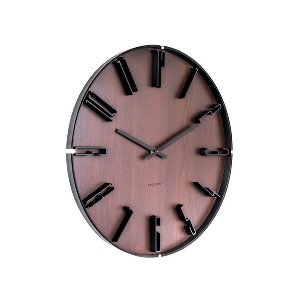 Tmavohnedé nástenné hodiny Karlsson Sentient, Ø 40 cm-image-1