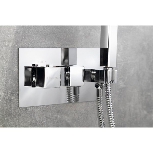 Podomietková sprchová batéria v lesklej striebornej farbe (2 výstupy) Latus – Sapho-image-1