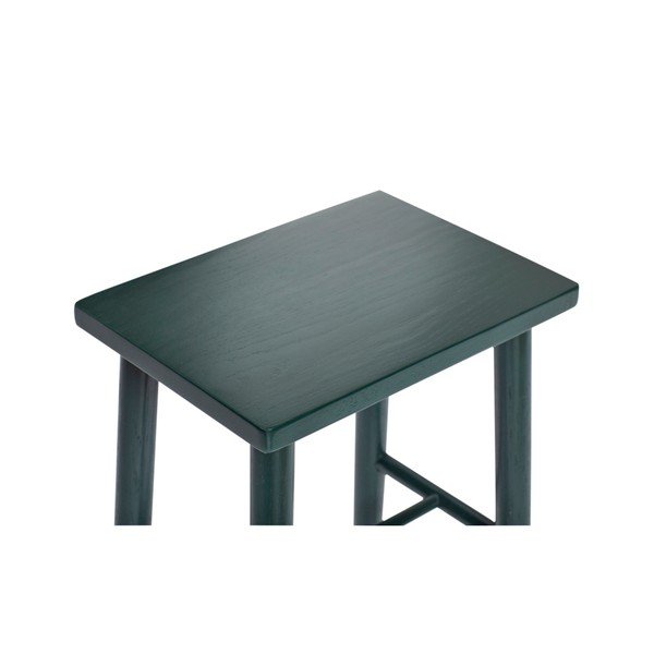 Tmavozelená barová stolička z dubového dreva Hübsch Oak Bar stool, výška 52 cm-image-1
