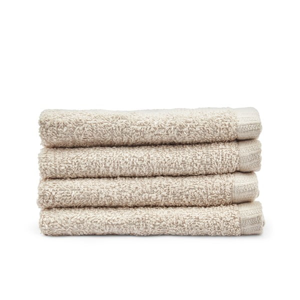 Béžové rýchloschnúce bavlnené uteráky v súprave 4 ks 30x30 cm Quick Dry – Catherine Lansfield