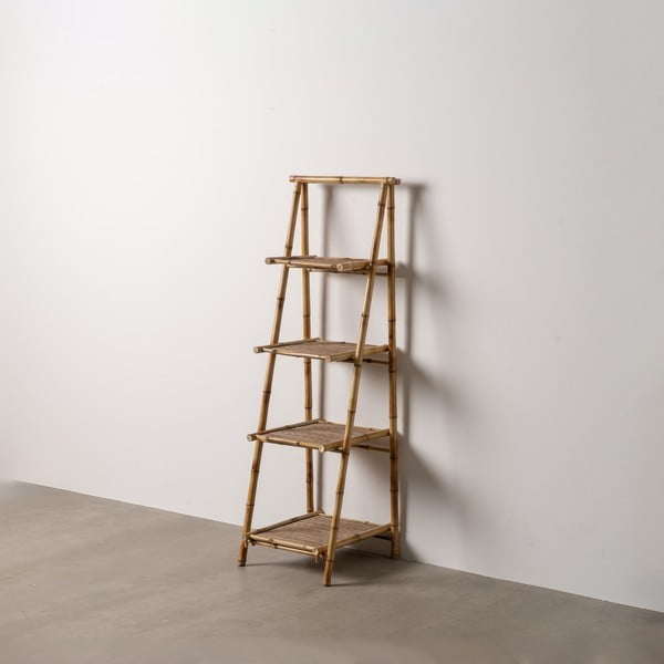 Bambusový regál v prírodnej farbe 48x152x50 cm Manali – Ixia-image-1