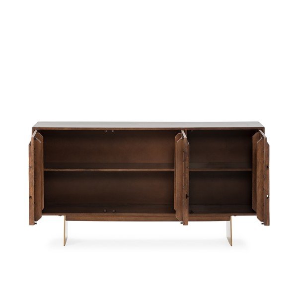 Hnedá komoda z mangového dreva 145x76x40 cm Trisha – MOME-image-3