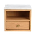 Nočný stolík s doskou v dekore mramoru v prírodnej farbe Whitmore – Rowico
