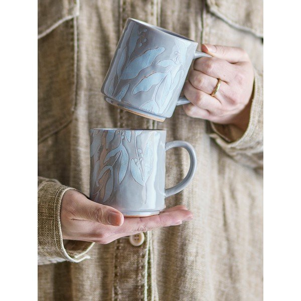 Sivé hrnčeky z kameniny v súprave 2 ks 350 ml Aurora – Bloomingville-image-2