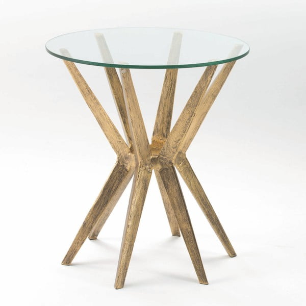 Odkladací stolík z kovu a skla Thai Natura Pulse, Ø 55 × 62 cm