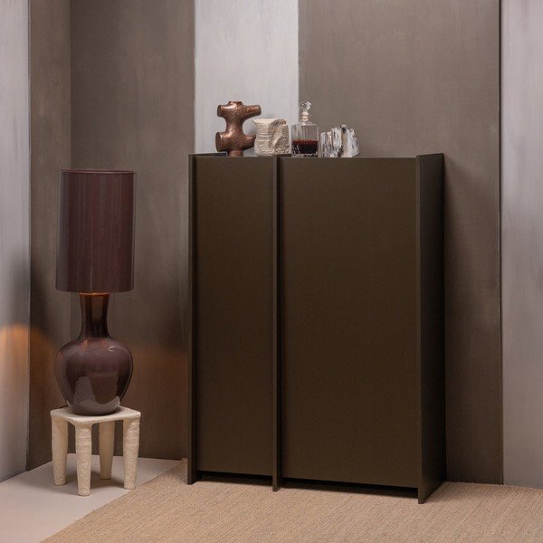 Tmavohnedá skrinka v dekore jaseňa 102x140x44 cm Brock – WOOOD-image-1