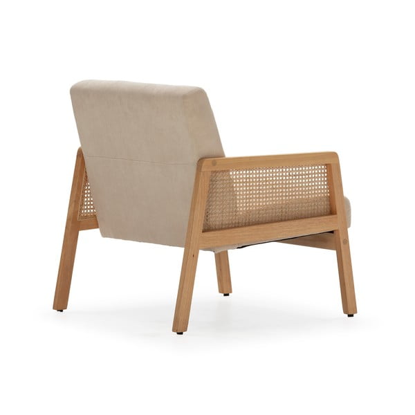 Béžové menčestrové kreslo s výpletom Debra – Marckeric-image-4