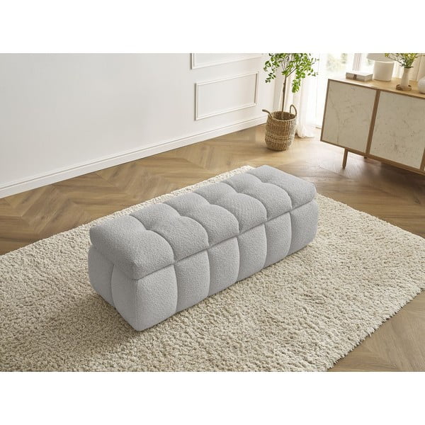 Svetlosivá lavica z textílie buklé Mont Blanc – Bobochic Paris-image-3