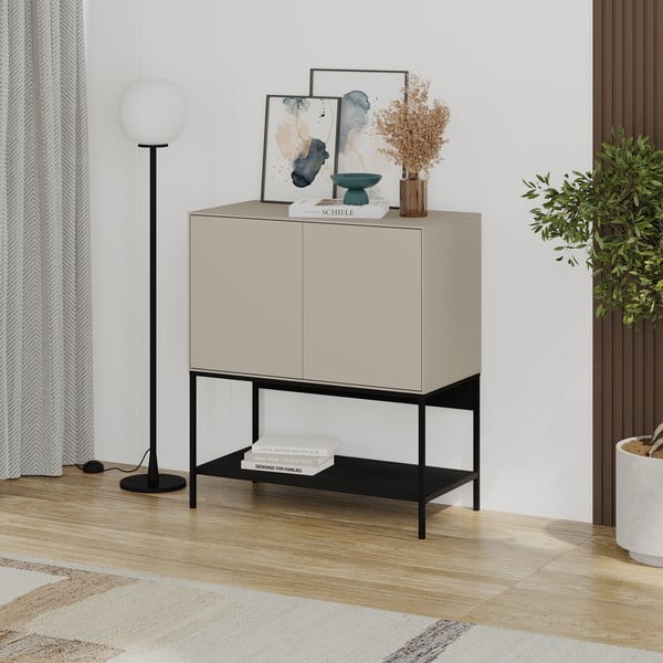 Čierno-krémová skrinka 80x90x40 cm Amira – Marckeric-image-3