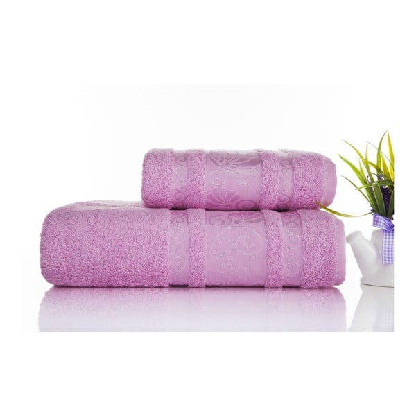 Set uteráka a osušky Carmen Pink, 50x90 a 70x140 cm