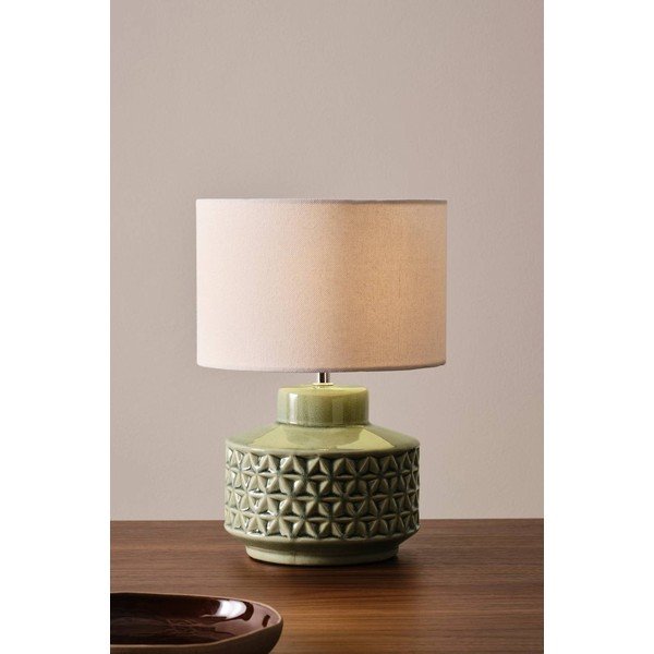 Sivá/béžová keramická stolová lampa (výška  35 cm) Monica – Jotex-image-2
