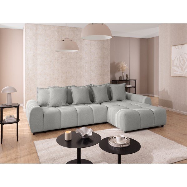 Svetlosivá rohová pohovka (pravý roh/s leňoškou) Albane  – Ropez-image-1