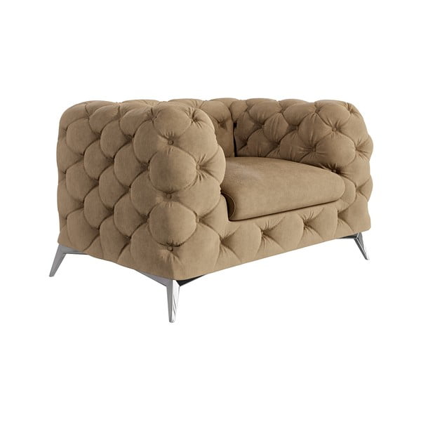 Svetlohnedé zamatové kreslo Chelsea – Ropez